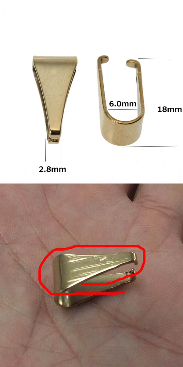 �A�N�Z�T���[�p�[�c�F[�A�E�g���b�g��A����������]18.0mmx9.0mm�S�[���h�X�e�����X�o�`�J��